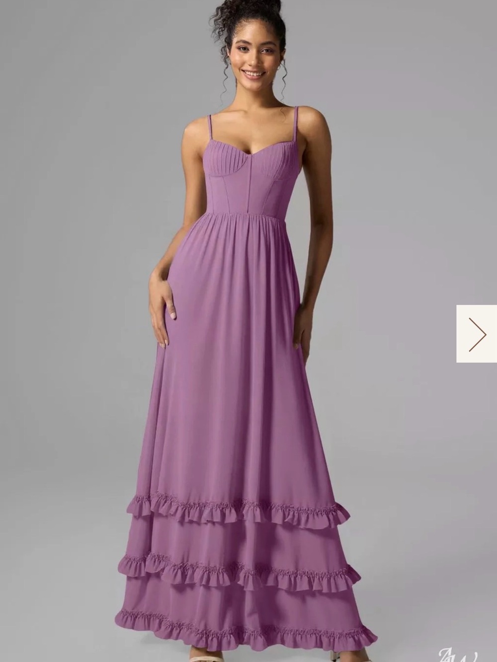 Azazie Lilac Maxi Dress with Ruffle Hem